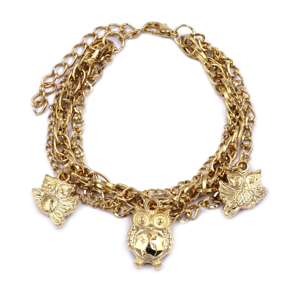 Fashion gold owl bracelet